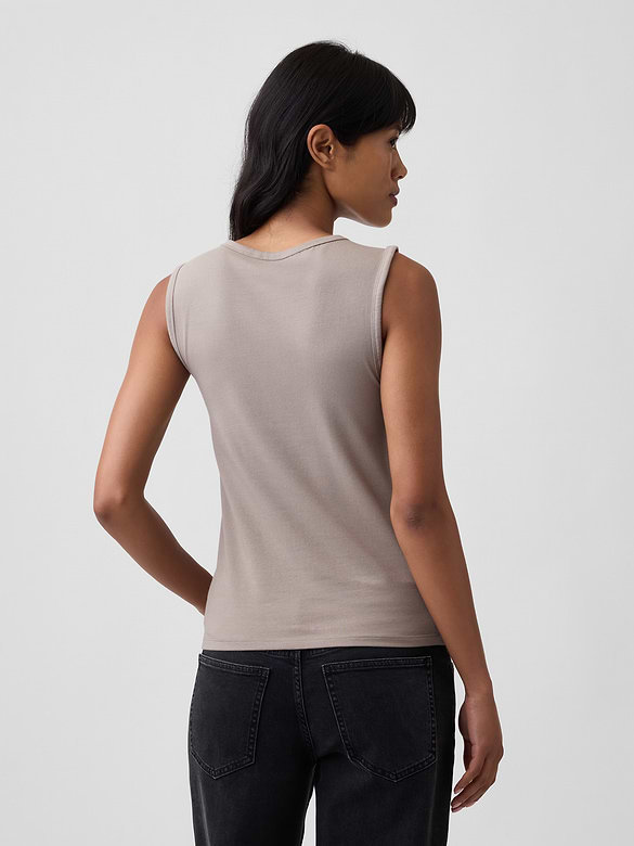 Ribbed V-Neck Tank Top