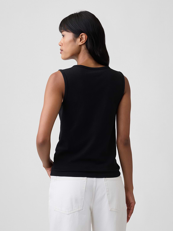 Ribbed V-Neck Tank Top