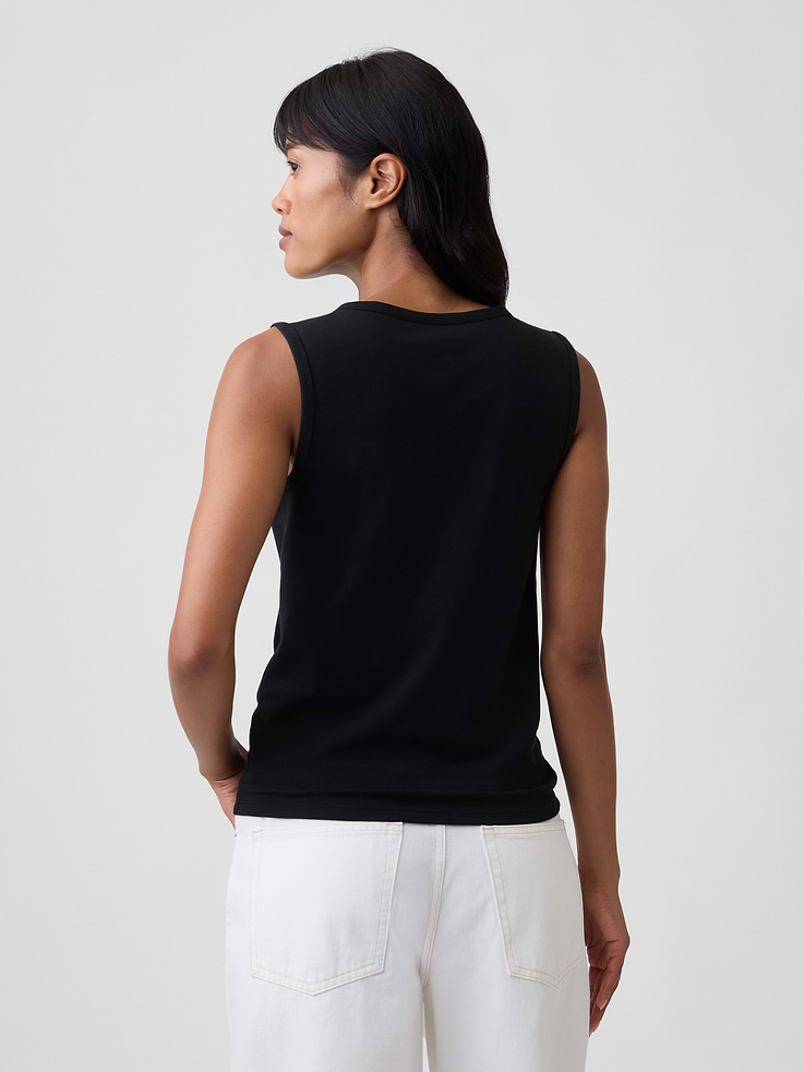 Image number 2 showing, Ribbed V-Neck Tank Top