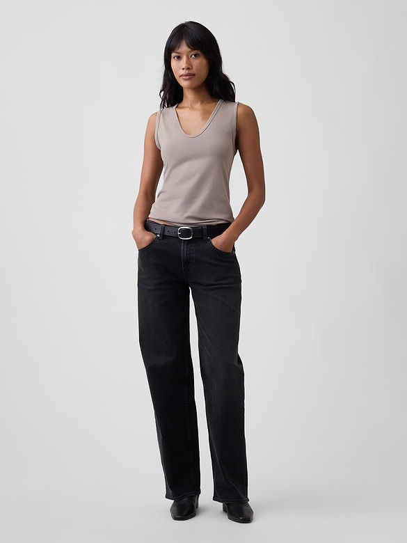 Ribbed V-Neck Tank Top