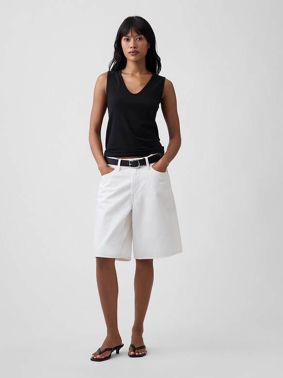 Ribbed V-Neck Tank Top
