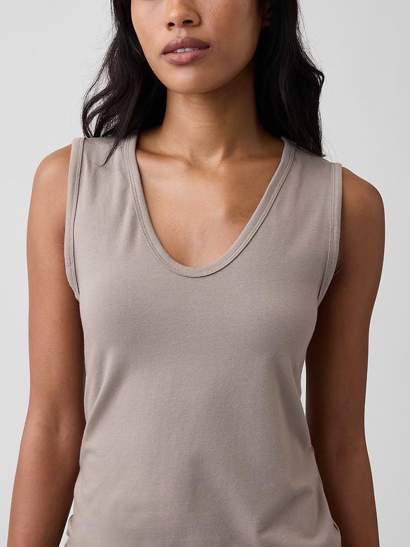 Ribbed V-Neck Tank Top