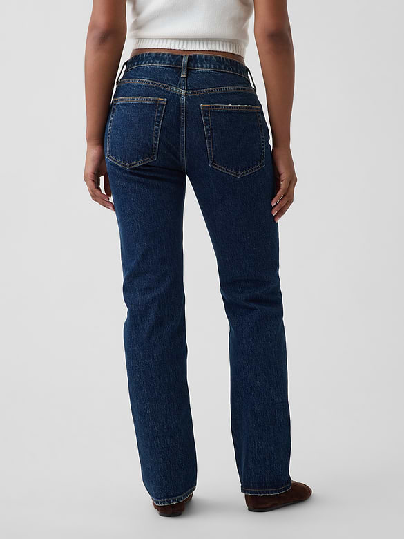 Curvy Mid Rise Relaxed Straight Jeans