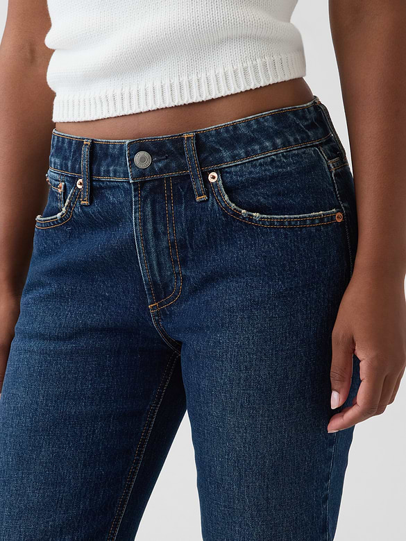 Curvy Mid Rise Relaxed Straight Jeans