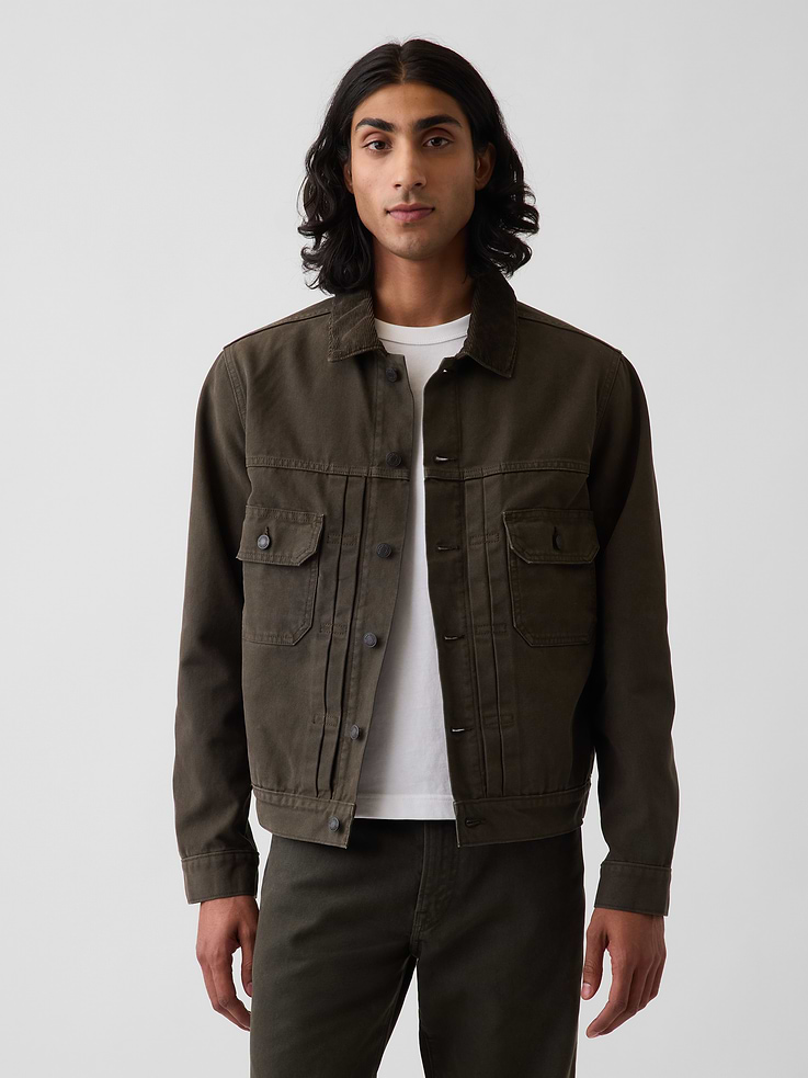 Image number 1 showing, Canvas Denim Trucker Jacket
