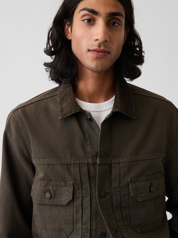 Image number 4 showing, Canvas Denim Trucker Jacket