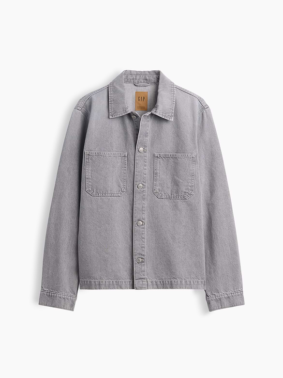 Denim Relaxed Utility Shirt Jacket