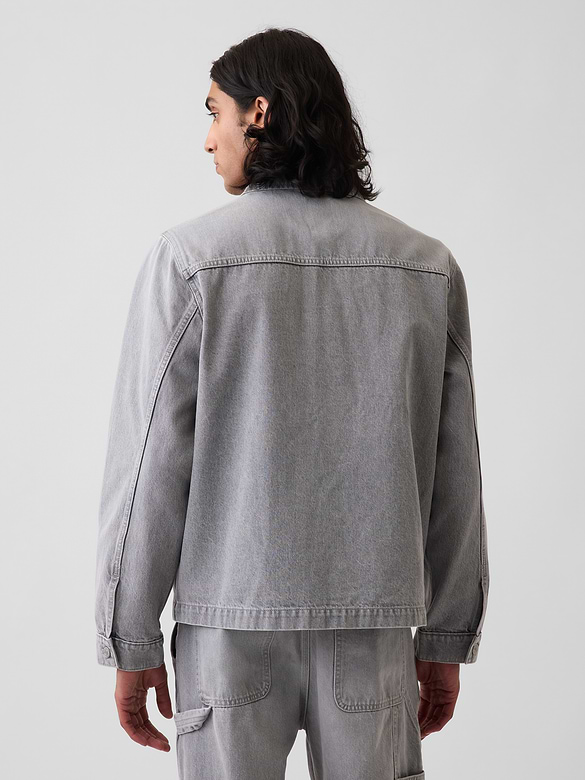Denim Relaxed Utility Shirt Jacket
