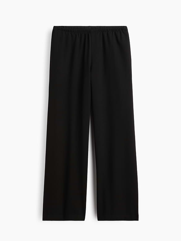 Brushed Twill Easy Wide-Leg Pants
