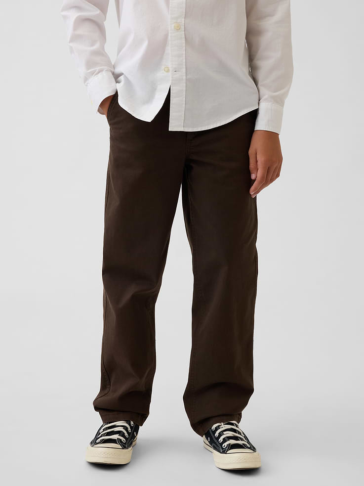 Image number 3 showing, Kids Uniform Stretch Loose Khakis