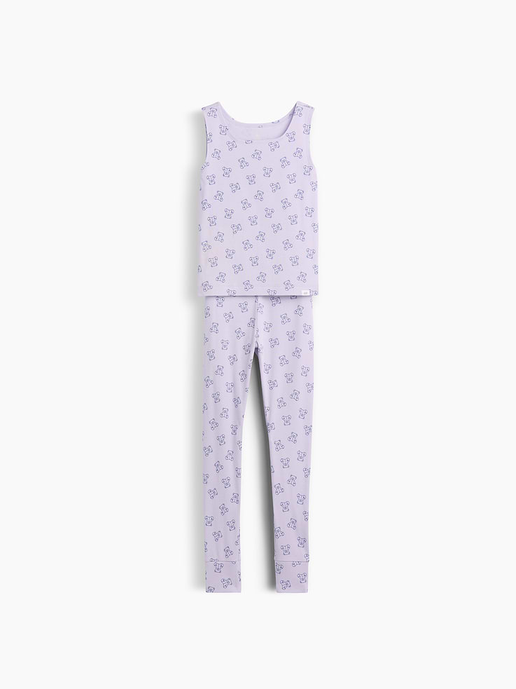 Image number 1 showing, Kids Organic Brushed Cotton Tank & Leggings PJ Set