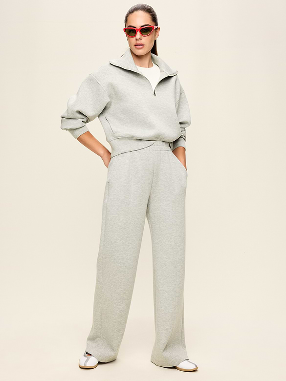 High-Waisted Bounce Fleece Wide-Leg Sweatpants