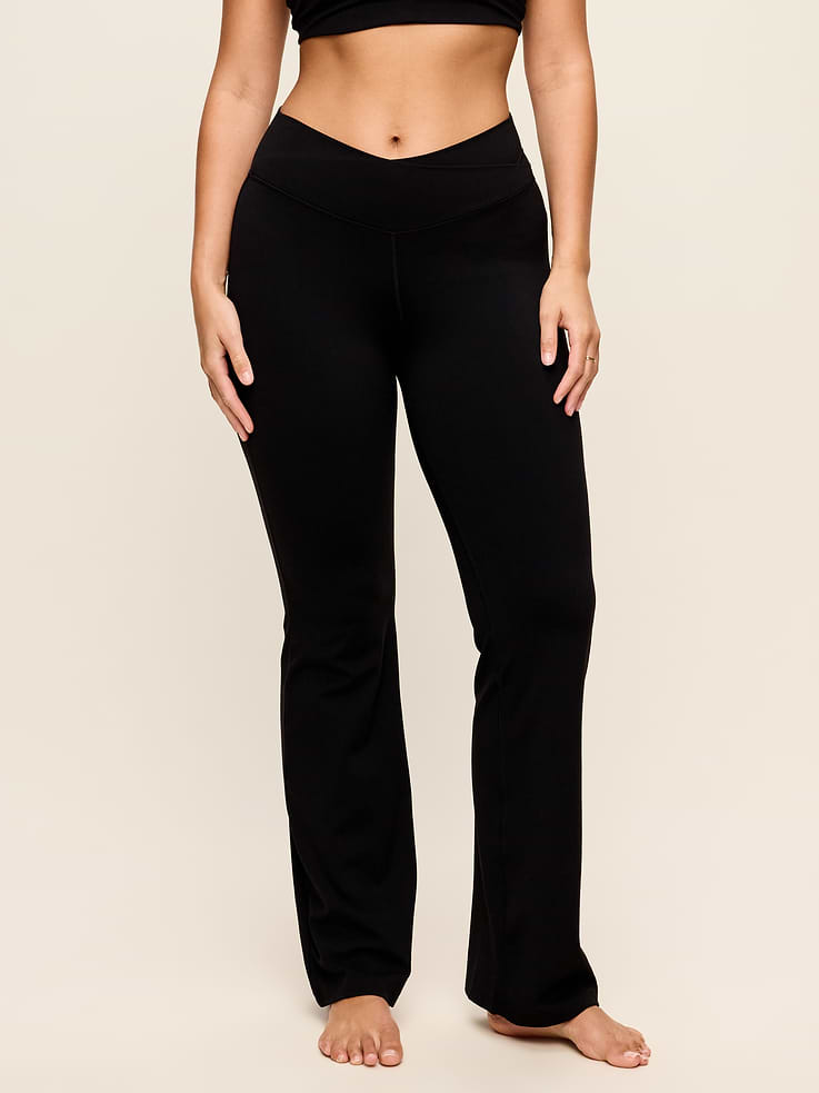 Image number 5 showing, Crossover-Waist StudioSmooth Flare Leggings