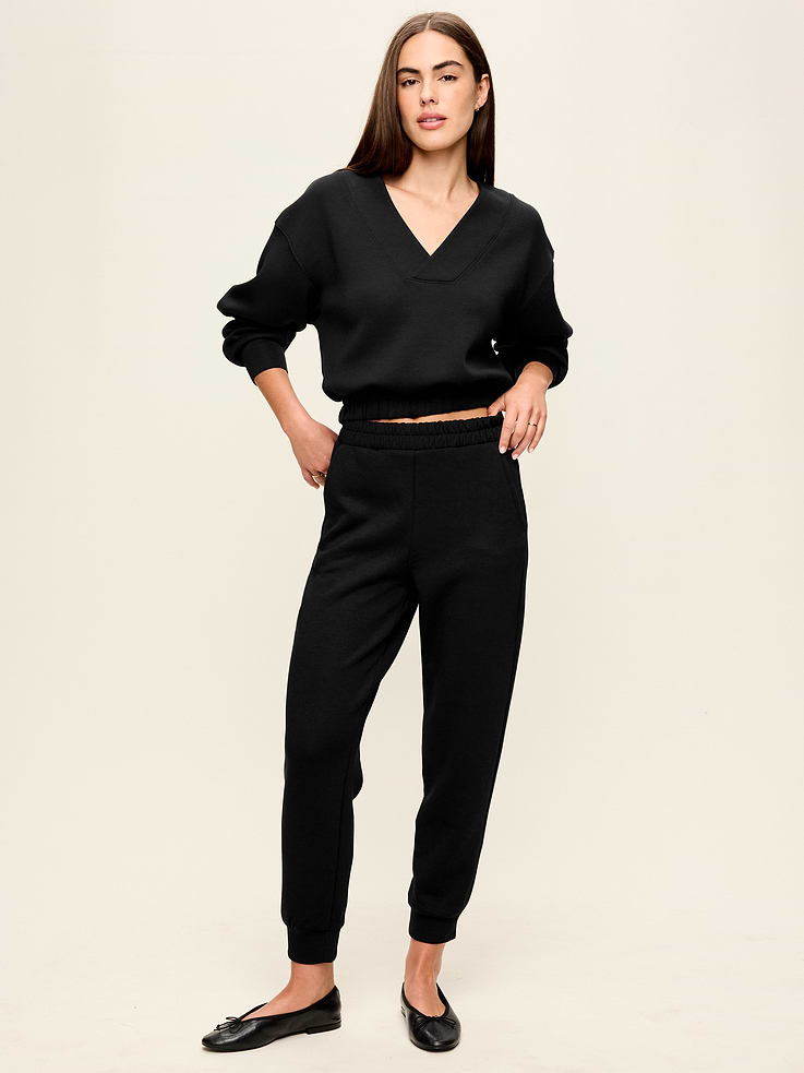 Image number 2 showing, High-Waisted Bounce Fleece Jogger Sweatpants
