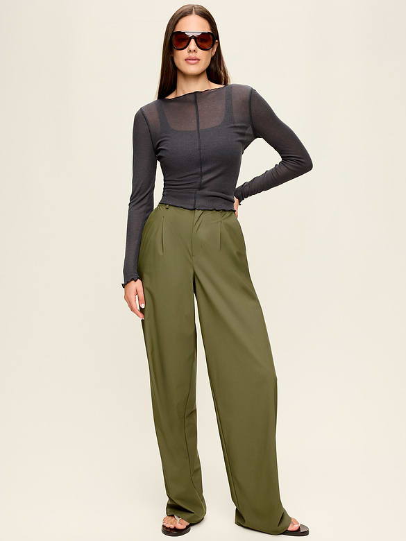High-Waisted SleekTech Trouser Pants