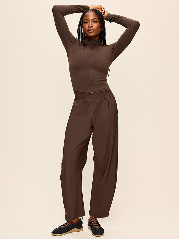High-Waisted SleekTech Barrel Ankle Pants