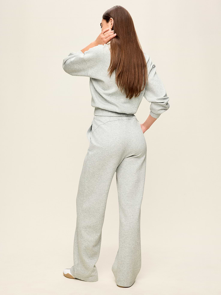 Image number 3 showing, Mid-Rise Dynamic Fleece Textured Wide-Leg Sweatpants