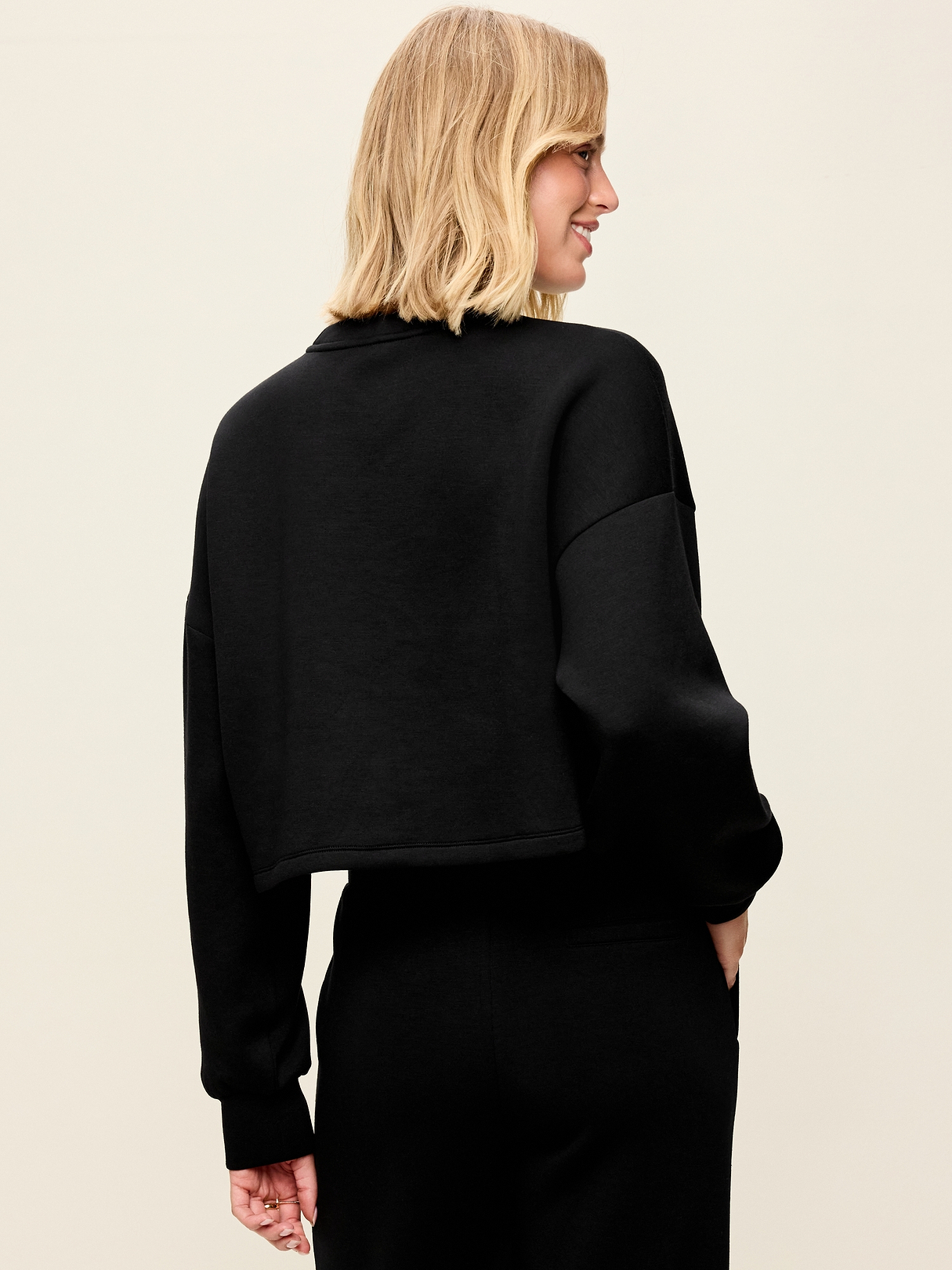 Bounce Fleece Crew-Neck Cropped Sweatshirt | Old Navy