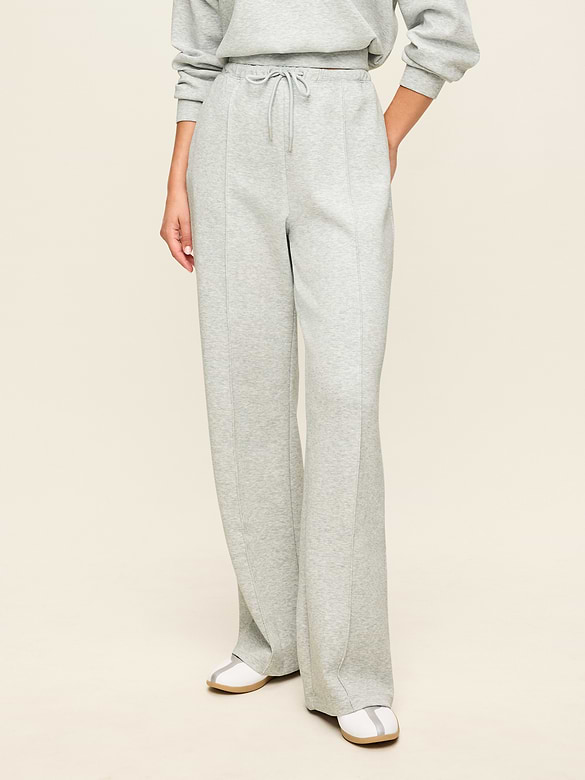 Mid-Rise Dynamic Fleece Textured Wide-Leg Sweatpants