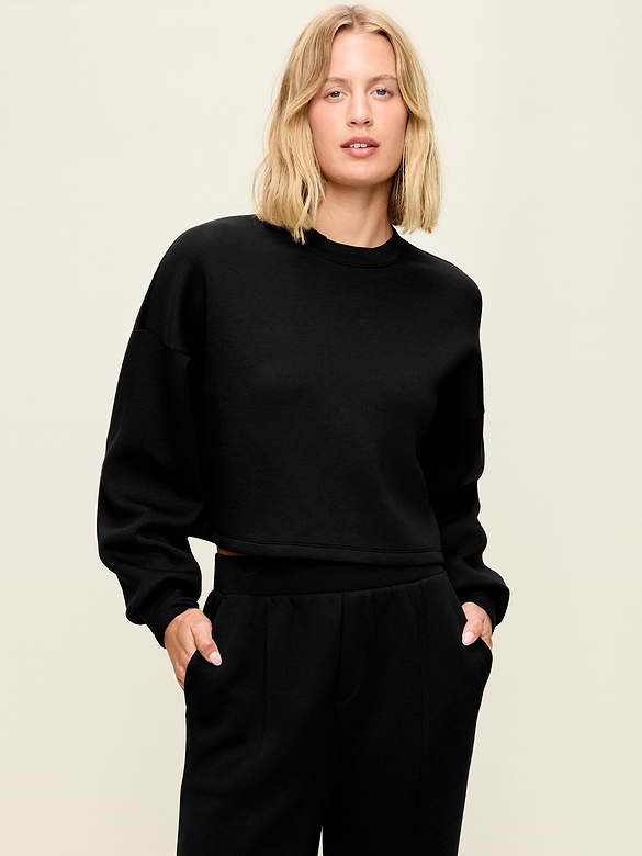 Bounce Fleece Crew-Neck Cropped Sweatshirt