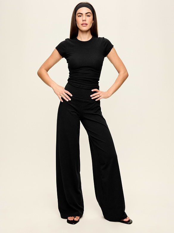 High-Waisted PowerChill Fold-Over Wide-Leg Pants