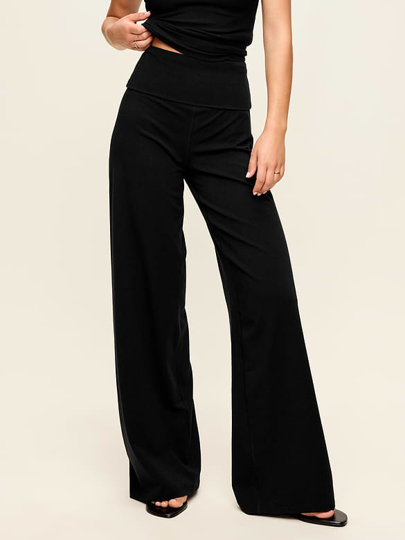 High-Waisted PowerChill Fold-Over Wide-Leg Pants
