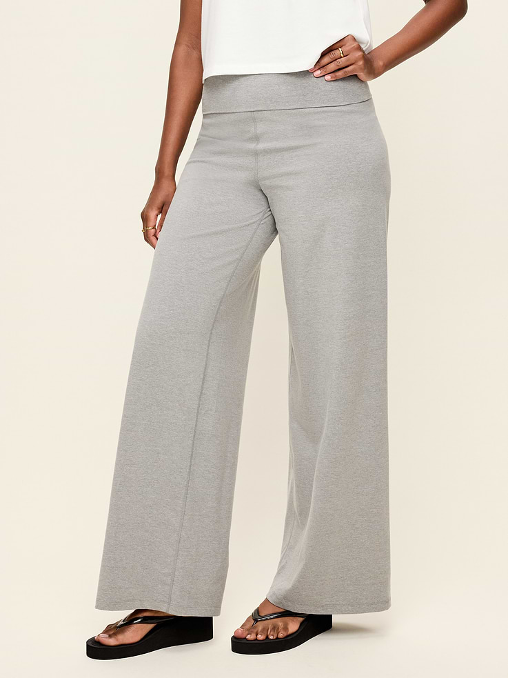 Image number 6 showing, High-Waisted PowerChill Fold-Over Wide-Leg Pants