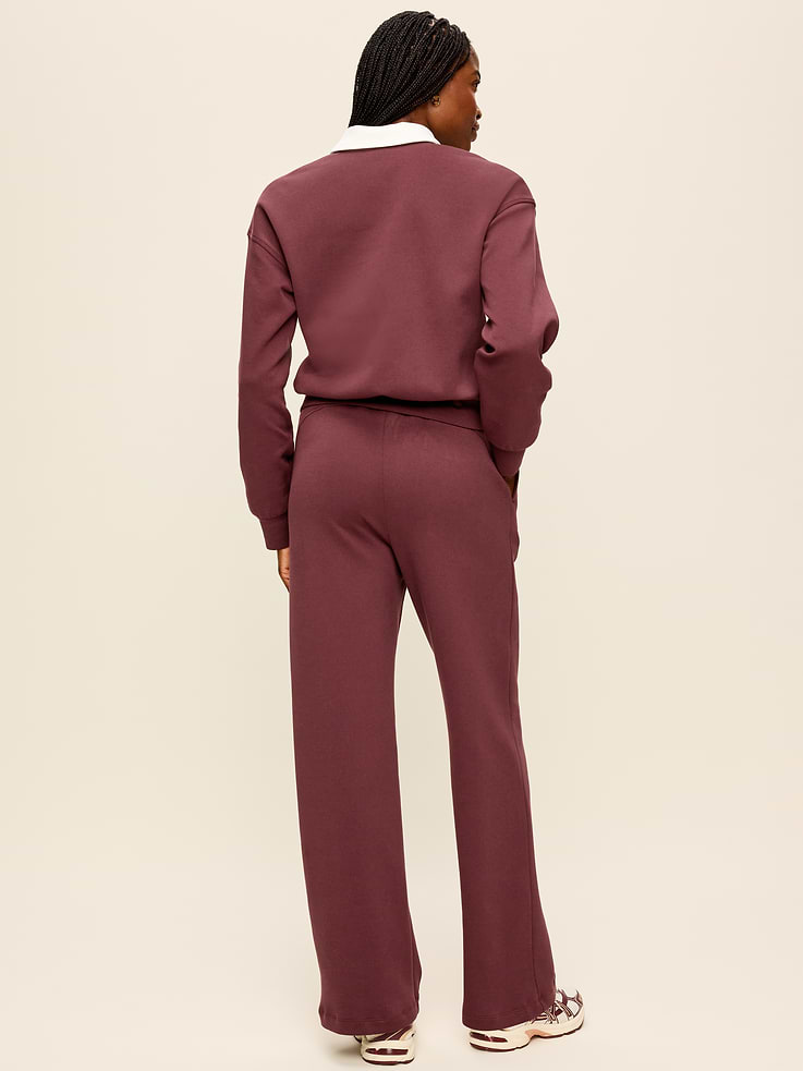 Image number 3 showing, Mid-Rise Dynamic Fleece Textured Wide-Leg Sweatpants