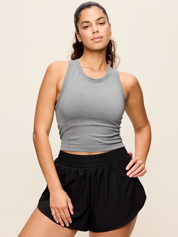 Seamless Fitted High-Neck Crop Top