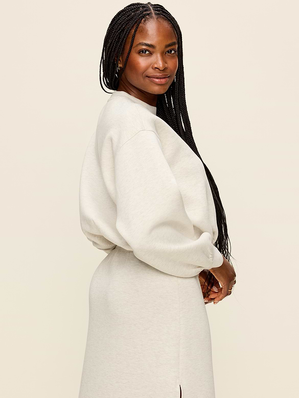 Bounce Fleece Bubble-Hem Sweatshirt