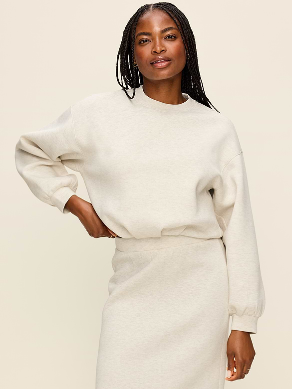Bounce Fleece Bubble-Hem Sweatshirt