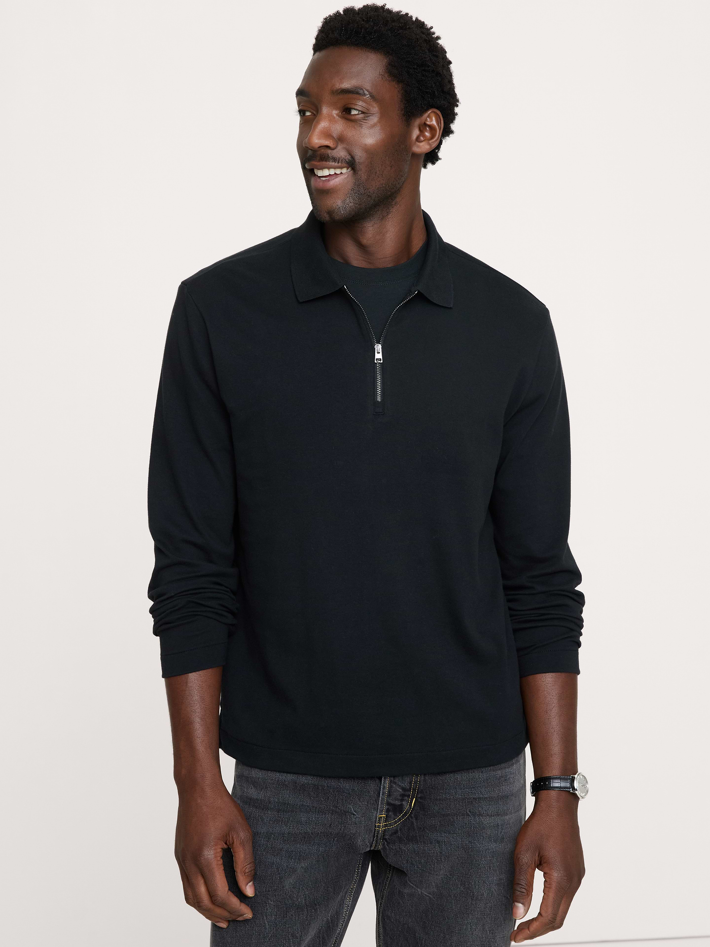 Image number 1 showing, Luxury-Touch Quarter-Zip Polo