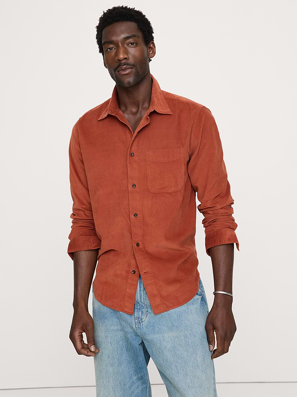 Standard-Fit Lightweight Corduroy Shirt