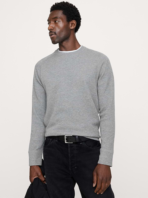 T-shirt ras du cou en tricot de fil flammé double