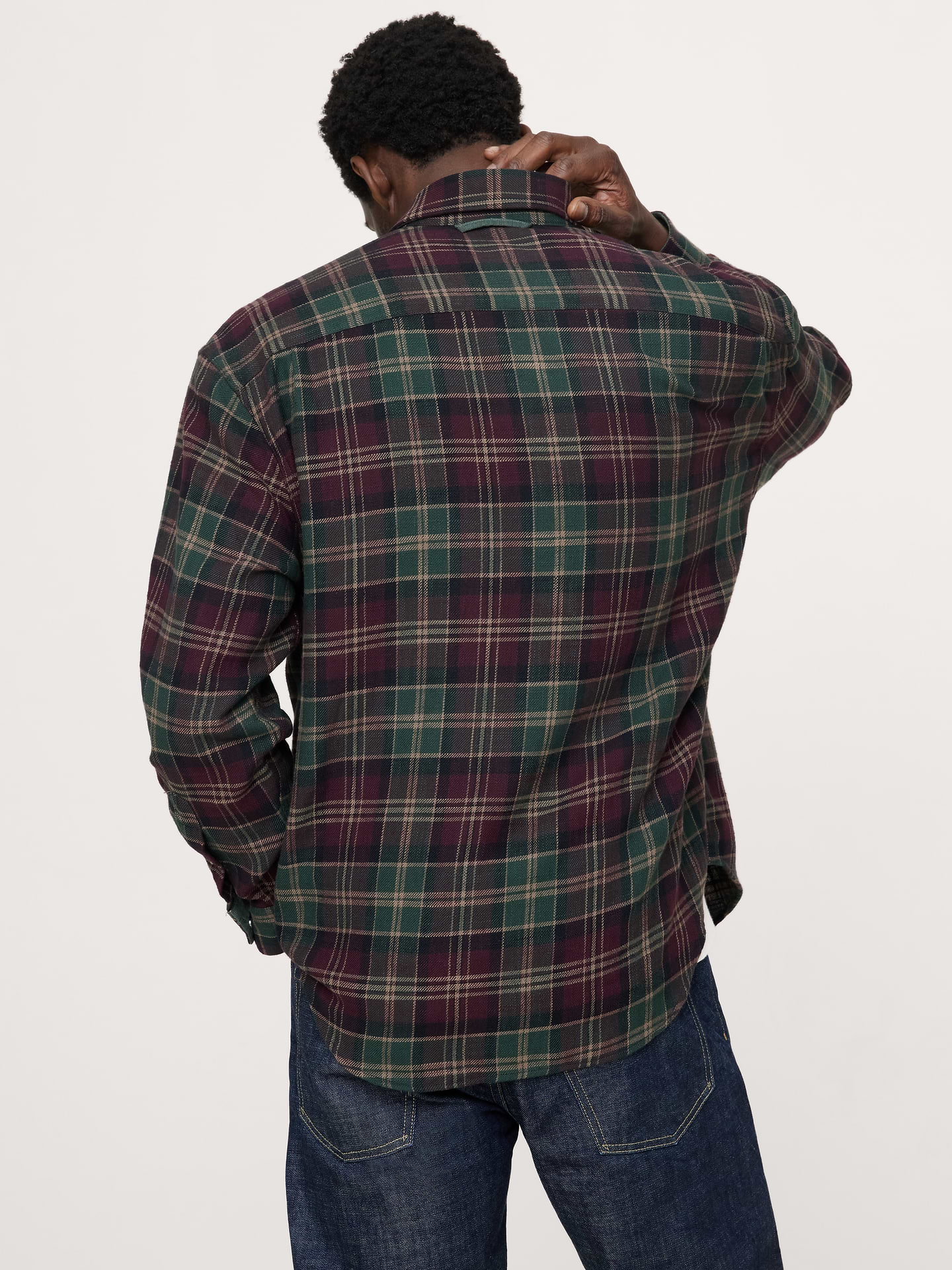 L'image numéro 3 présente Chemise utilitaire décontractée en flanelle