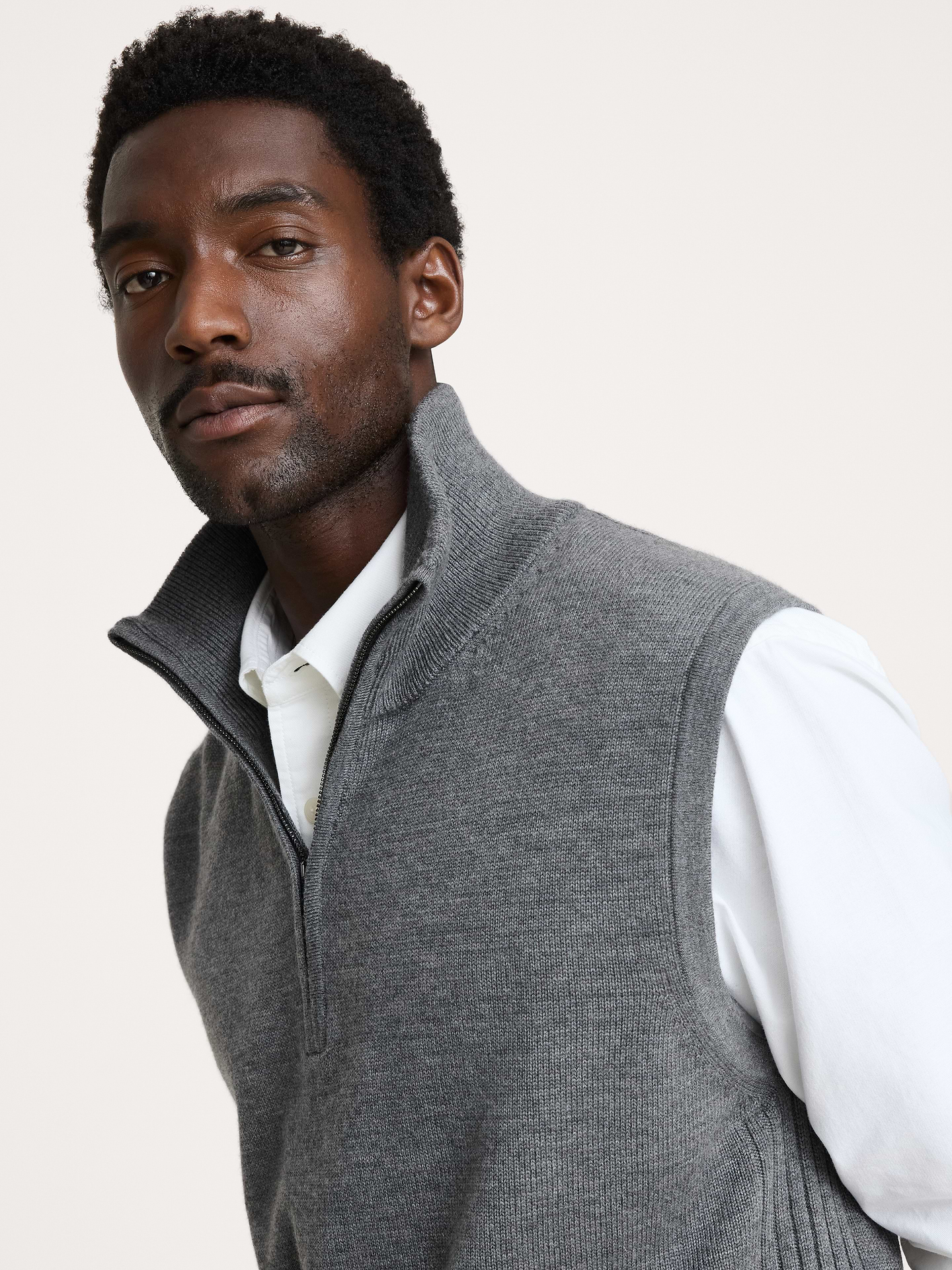 Image number 3 showing, Merino Quarter-Zip Sweater Vest