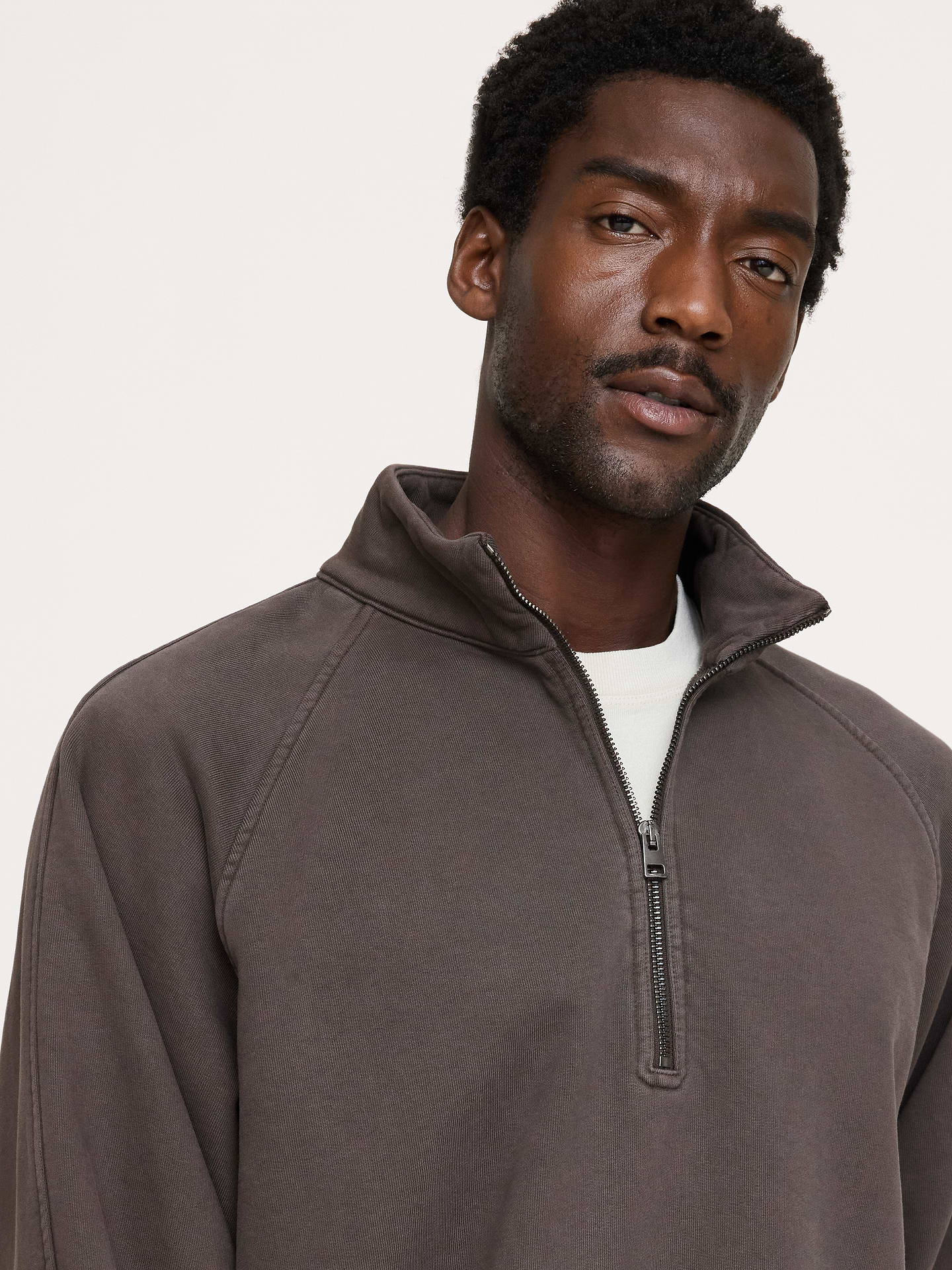 Image 3 of 5, French Terry Quarter-Zip Sweatshirt