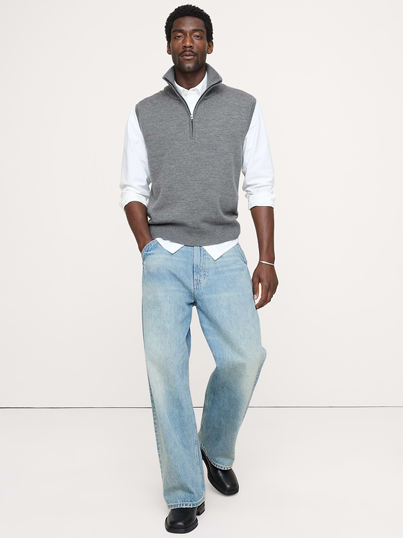 Merino Quarter-Zip Sweater Vest