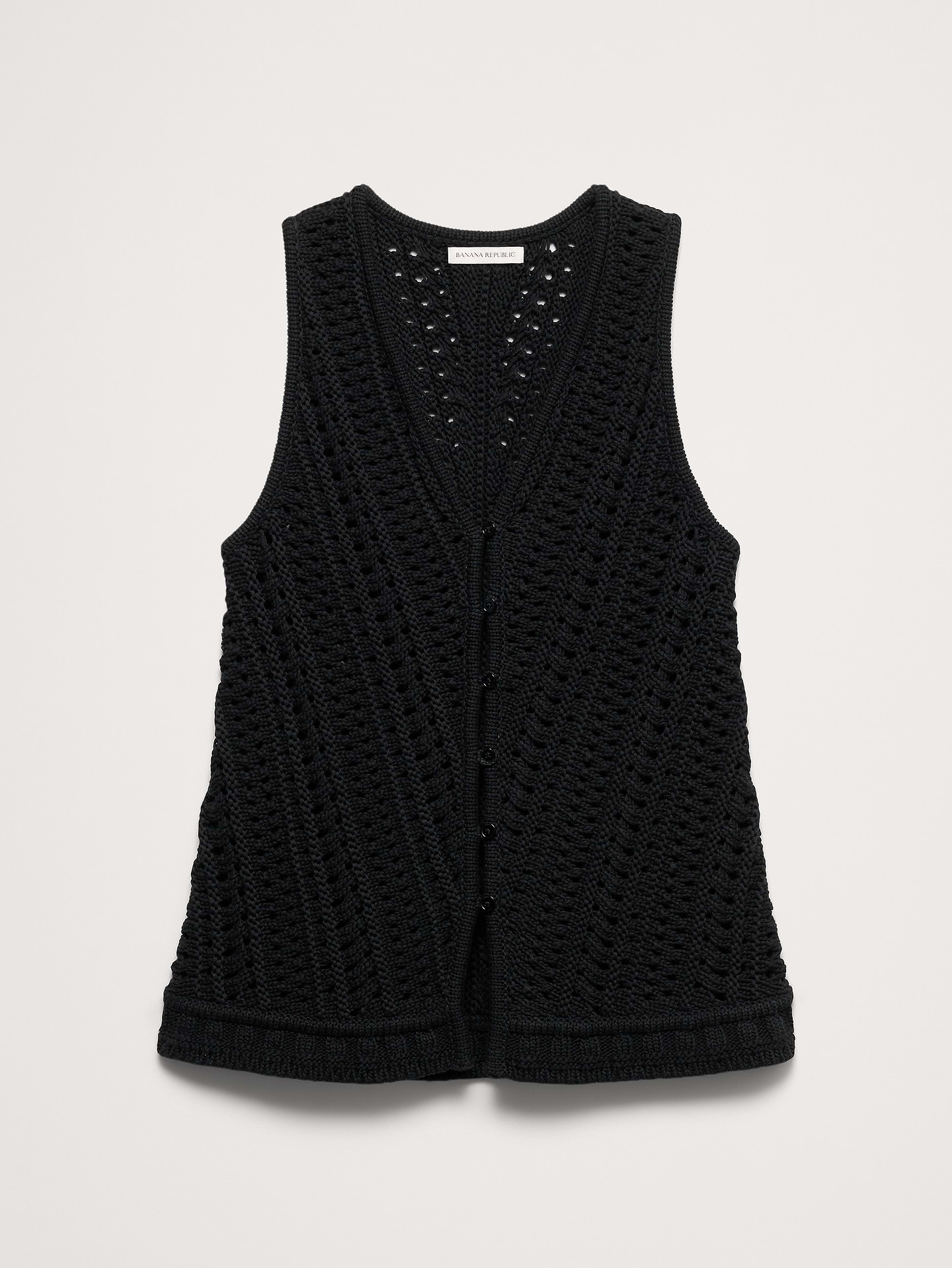 L'image numéro 5 présente Gilet en tricot de coton crocheté