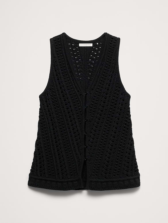 Cotton Crochet Sweater Vest