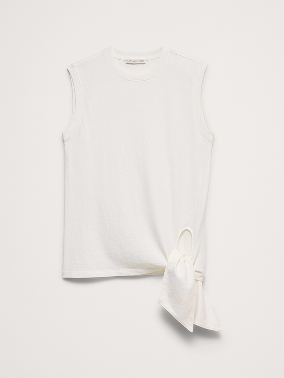 Vintage Cotton Tie-Hem Tank