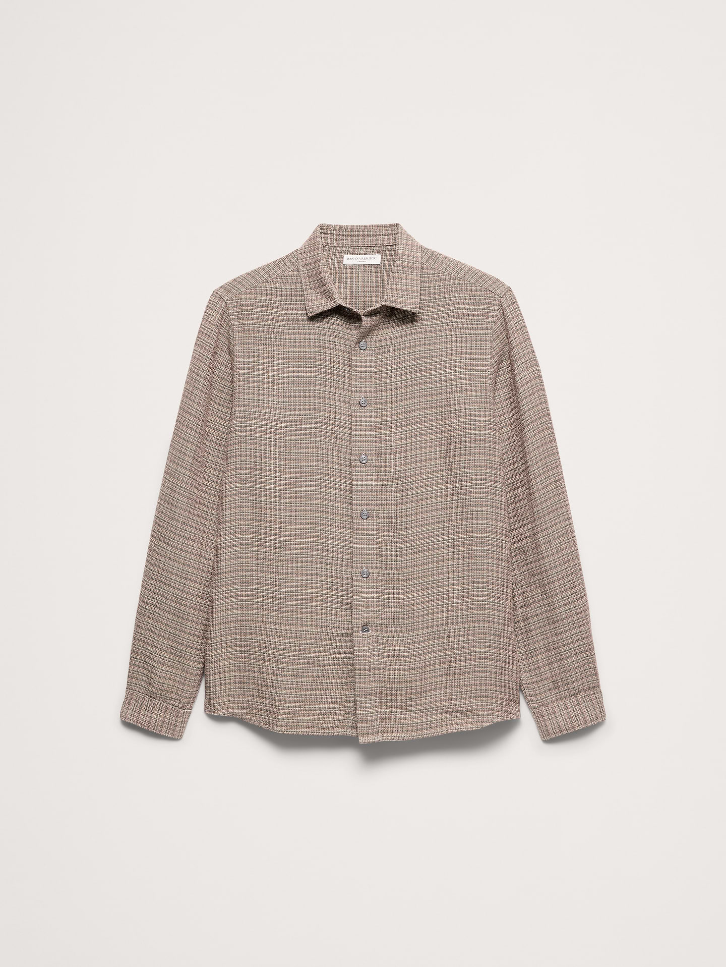 Image number 5 showing, Standard-Fit Textured Linen-Cotton Shirt