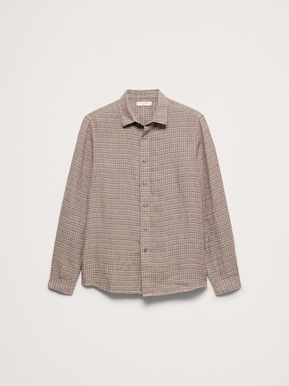 Chemise de coupe standard en mélange de lin et coton texturé