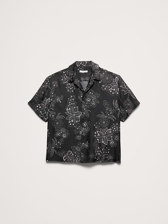 Standard-Fit Silk Resort Shirt