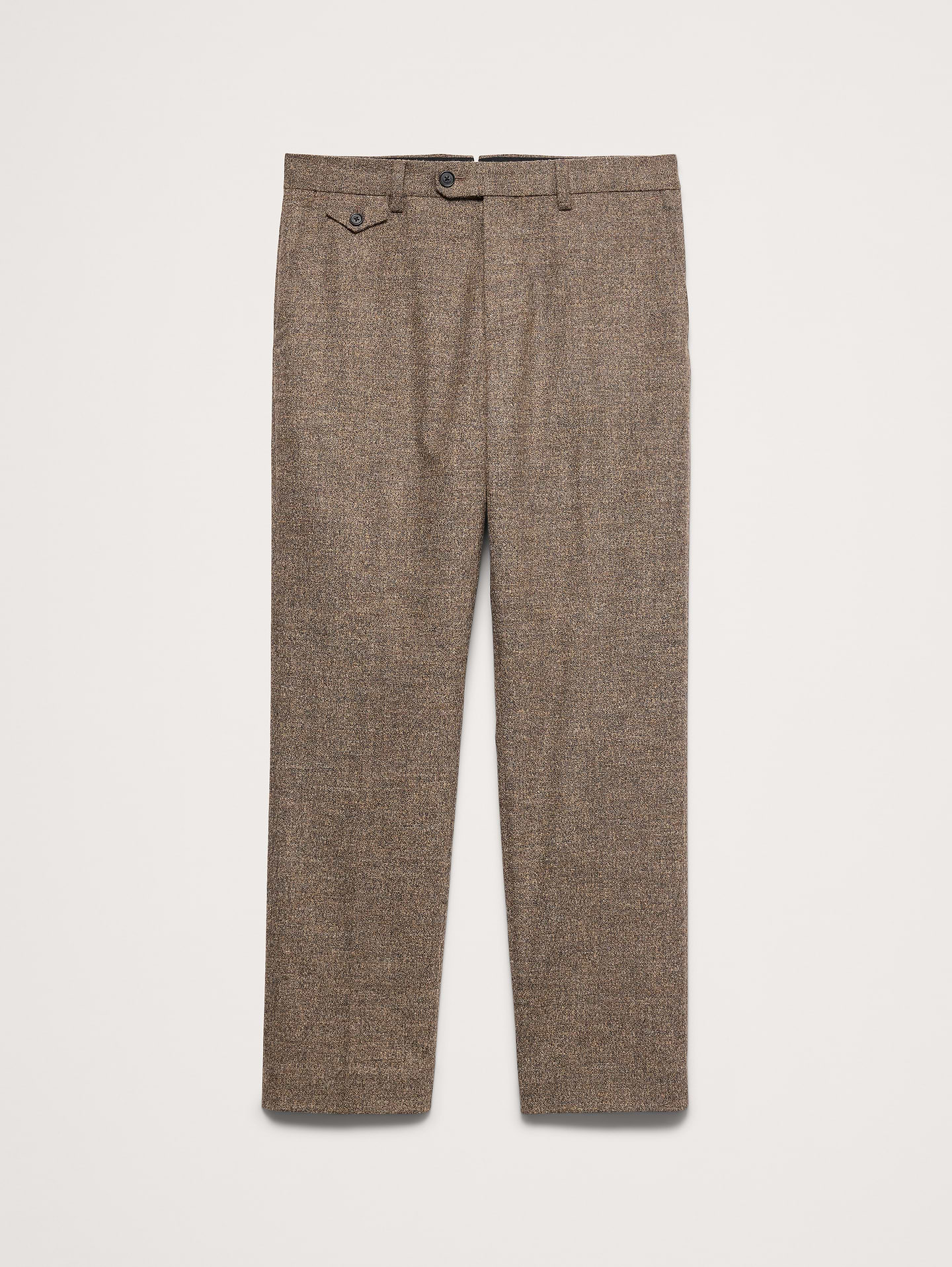 L'image numéro 6 présente Pantalon de complet ajusté cintré en flanelle à plis