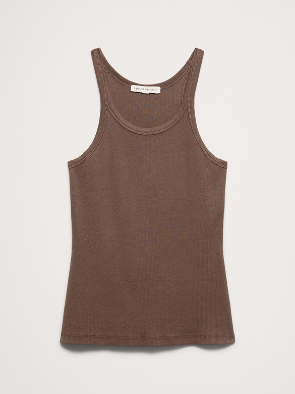 Ribbed Scoop-Neck Tank