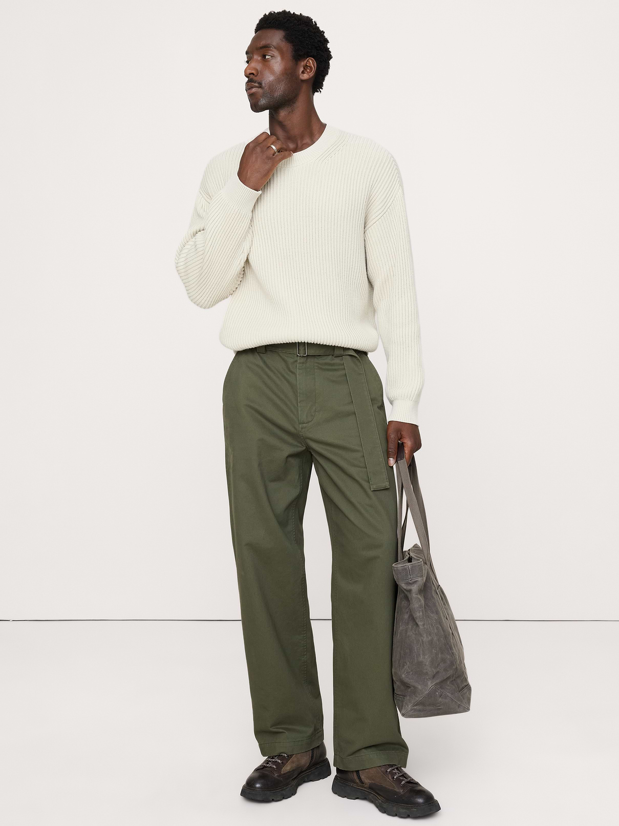 Loose Belted Chino