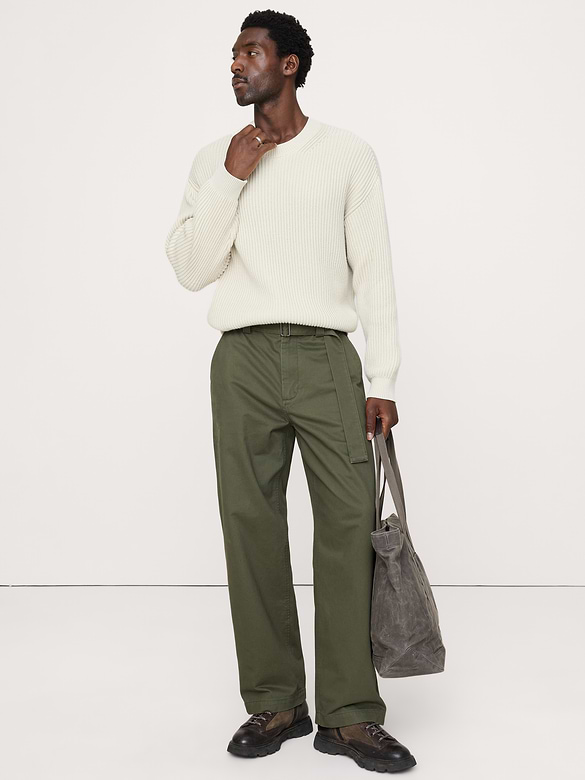 Loose Belted Chino