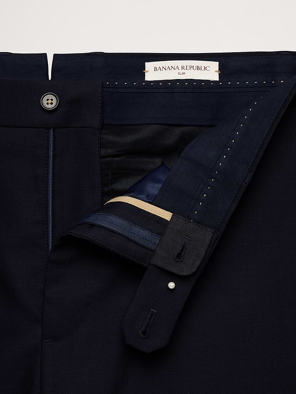 Pantalon de complet en laine italienne barathéa à coupe étroite raffinée