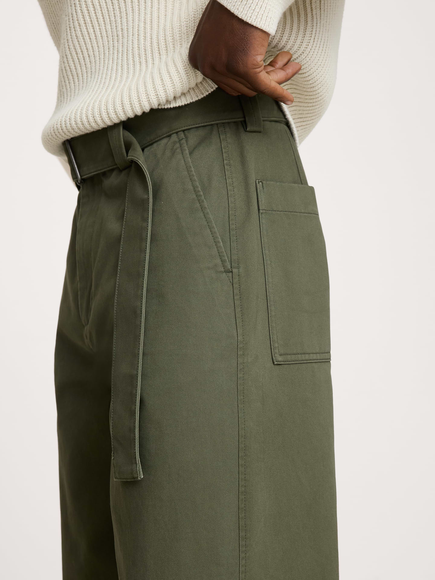 Image 6 of 7, Loose Belted Chino